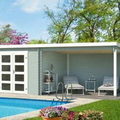 Aktion ✨ Gartenhaus NOVIA PLUS - gletschergrün - Fichte massiv - 600x275 cm 🔔