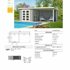 Coupon 😍 Gartenhaus NOVIA PLUS - lichtgrau - Fichte massiv - 600x275 cm 💯 -Angebote Garten Store 9005061500 03 1600Wx1600H