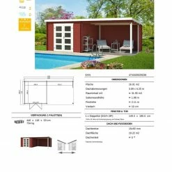 Großhandel ✨ Gartenhaus NOVIA PLUS - schwedenrot - Fichte massiv - 600x275 cm ❤️ -Angebote Garten Store 9005061600 03 1600Wx1600H