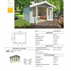 Bestpreis 😀 Gartenhaus ROBIN - gletschergrün - Fichte massiv - 330x280 cm 🎁 -Angebote Garten Store 9005061800 03 1600Wx1600H