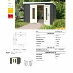 Top 10 ✔️ Gartenhaus SACRAMENTO - carbongrau - Fichte massiv - 292x292 cm ❤️ -Angebote Garten Store 9005062100 03 1600Wx1600H