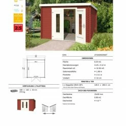 Angebote 😍 Gartenhaus SACRAMENTO - schwedenrot - Fichte massiv - 292x292 cm ✨ -Angebote Garten Store 9005062400 03 1600Wx1600H