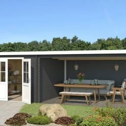 Top 10 🌟 Gartenhaus ST LOUIS - carbongrau - Fichte massiv - 701x292 cm 😀