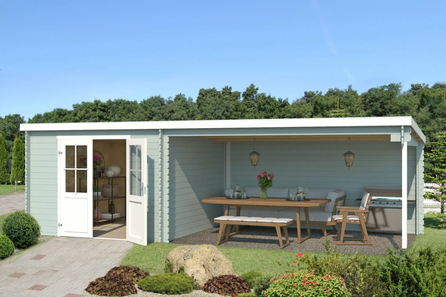 Besorgen ❤️ Gartenhaus ST LOUIS - gletschergrün - Fichte massiv - 701x292 cm 🥰 3 Besorgen ❤️ Gartenhaus ST LOUIS - gletschergrün - Fichte massiv - 701x292 cm 🥰