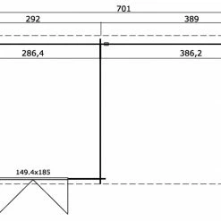 Bester Verkauf 😍 Gartenhaus ST LOUIS - lichtgrau - Fichte massiv - 701x292 cm ⭐ -Angebote Garten Store 9005062700 04 1600Wx1600H