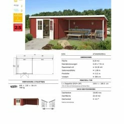 Neu 👏 Gartenhaus ST LOUIS - schwedenrot - Fichte massiv - 701x292 cm 🌟 8 Neu 👏 Gartenhaus ST LOUIS - schwedenrot - Fichte massiv - 701x292 cm 🌟 -Angebote Garten Store 9005062800 03 1600Wx1600H