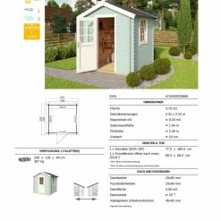 Besorgen 🌟 Gartenhaus WELS 1 - gletschergrün - Fichte massiv - 200x200 cm ⌛ -Angebote Garten Store 9005063400 03 1600Wx1600H