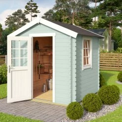 Besorgen 🌟 Gartenhaus WELS 1 - gletschergrün - Fichte massiv - 200x200 cm ⌛