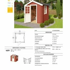 Bestes Angebot ⭐ Gartenhaus WELS 1 - schwedenrot - Fichte massiv - 200x200 cm ❤️ -Angebote Garten Store 9005063600 03 1600Wx1600H