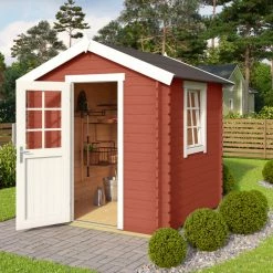 Bestes Angebot ⭐ Gartenhaus WELS 1 - schwedenrot - Fichte massiv - 200x200 cm ❤️