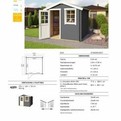 Budget ✔️ Gartenhaus WELS 2 - carbongrau - Fichte massiv - 230x230 cm ❤️ 8 Budget ✔️ Gartenhaus WELS 2 - carbongrau - Fichte massiv - 230x230 cm ❤️ -Angebote Garten Store 9005063700 03 1600Wx1600H