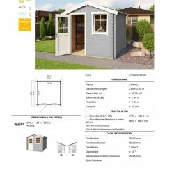 Angebote 🎉 Gartenhaus WELS 2 - lichtgrau - Fichte massiv - 230x230 cm 🤩 -Angebote Garten Store 9005063900 03 1600Wx1600H