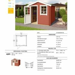 Bestes Angebot 🧨 Gartenhaus WELS 2 - schwedenrot - Fichte massiv - 230x230 cm ⌛ -Angebote Garten Store 9005064000 03 1600Wx1600H