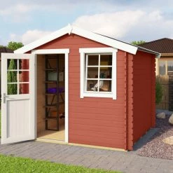 Bestes Angebot 🧨 Gartenhaus WELS 2 - schwedenrot - Fichte massiv - 230x230 cm ⌛