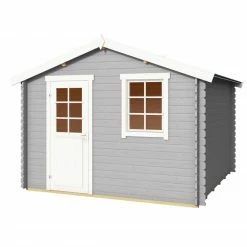 Top 10 😉 Gartenhaus WELS 3 - lichtgrau - Fichte massiv - 300x300 cm ⭐ -Angebote Garten Store 9005064300 02 1600Wx1600H