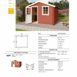 Auslauf 😉 Gartenhaus WELS 3 - schwedenrot - Fichte massiv - 300x300 cm 😀 -Angebote Garten Store 9005064400 03 1600Wx1600H
