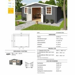 Top 10 ✨ Gartenhaus WELS 5 - carbongrau - Fichte massiv - 510x400 cm 💯 -Angebote Garten Store 9005064900 03 1600Wx1600H