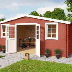 Beste Bewertungen von 🛒 Gartenhaus WELS 5 - schwedenrot - Fichte massiv - 510x400 cm 🥰
