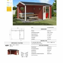 Großhandel 😍 Gartenhaus WIBO - schwedenrot - Fichte massiv - 425/144x300 cm 😀 8 Großhandel 😍 Gartenhaus WIBO - schwedenrot - Fichte massiv - 425/144x300 cm 😀 -Angebote Garten Store 9005065600 03 1600Wx1600H