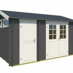 Großhandel ✨ Gartenhaus WILLIAM - carbongrau - Fichte massiv - 380x250 cm 🥰 -Angebote Garten Store 9005065700 02 1600Wx1600H