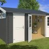 Großhandel ✨ Gartenhaus WILLIAM - carbongrau - Fichte massiv - 380x250 cm 🥰