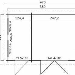 Bestpreis ⭐ Gartenhaus WILLIAM - schwedenrot - Fichte massiv - 380x250 cm 🔥 -Angebote Garten Store 9005066000 04 1600Wx1600H