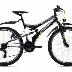 Rabatt 🎁 KS Cycling Mountainbike Fully ATB 26'' TOPEKA - grau-grün - Rahmenhöhe 48 cm ⭐