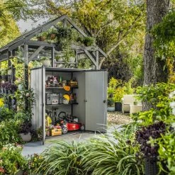 Bester Verkauf 😀 Aufbewahrungsschrank - grau - Holzoptik 💯 -Angebote Garten Store 9005067100 02 1600Wx1600H