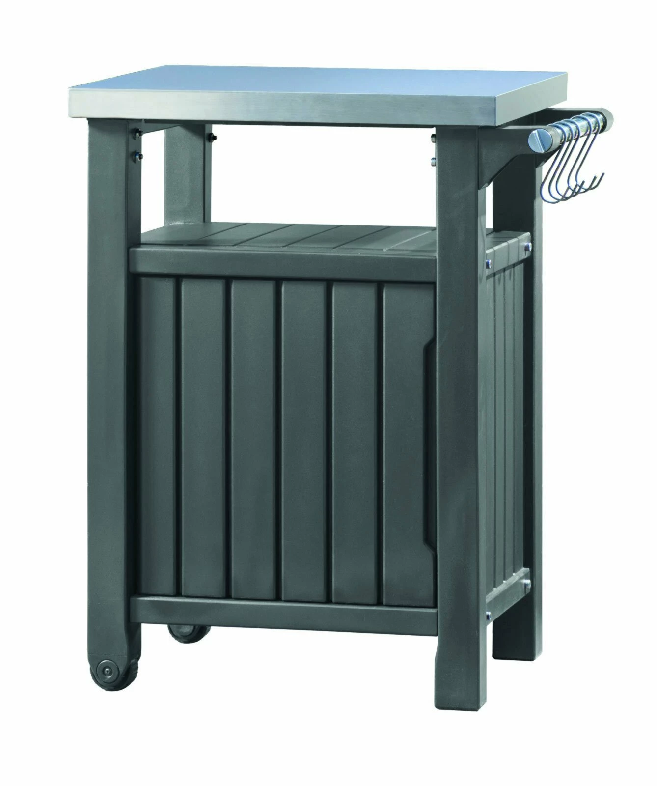 Schlussverkauf 🛒 Grill-Beistelltisch - graphit - Holzoptik 😉 3 Schlussverkauf 🛒 Grill-Beistelltisch - graphit - Holzoptik 😉