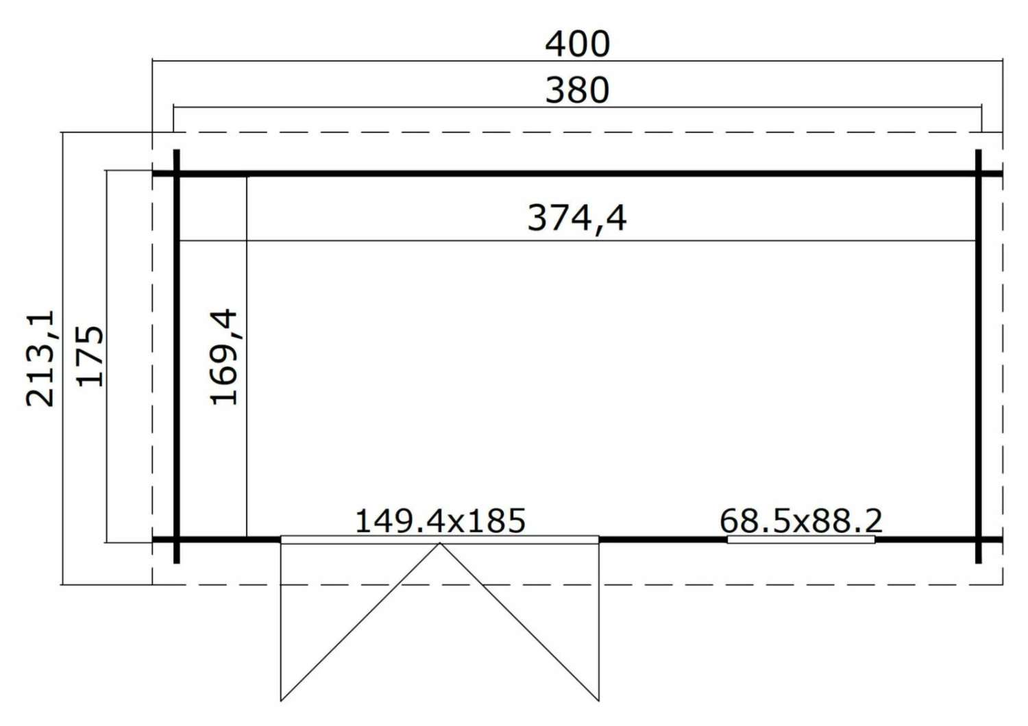 Bestpreis 🛒 Gartenhaus AMIRA 175 - Fichte massiv - naturbelassen - 380x175 cm 🔔 6 Bestpreis 🛒 Gartenhaus AMIRA 175 - Fichte massiv - naturbelassen - 380x175 cm 🔔 – Bild 4