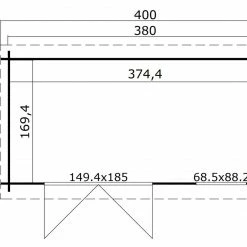 Angebote 👍 Gartenhaus AMIRA 175 - lichtgrau - Fichte massiv - 380x175 cm 😀 -Angebote Garten Store 9005102300 04 1600Wx1600H
