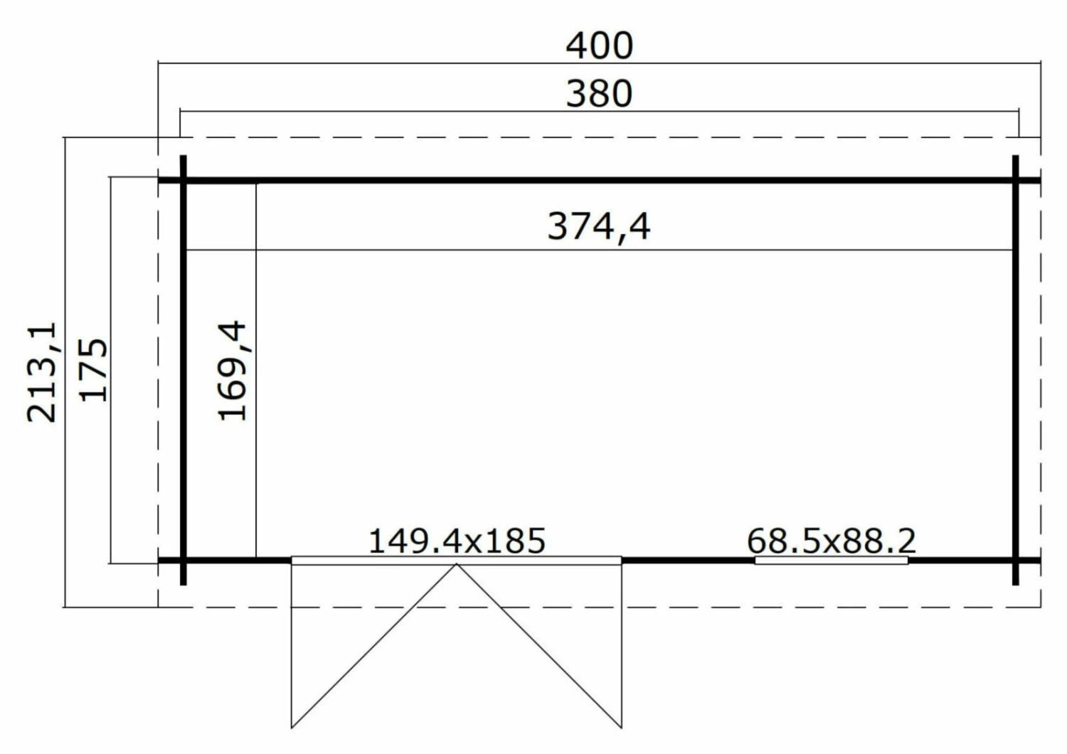 Auslauf 🔥 Gartenhaus AMIRA 175 - carbongrau - Fichte massiv - 380x175 cm 😉 5 Auslauf 🔥 Gartenhaus AMIRA 175 - carbongrau - Fichte massiv - 380x175 cm 😉 – Bild 3
