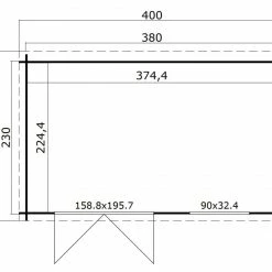 Schlussverkauf ⭐ Gartenhaus AUGUSTA - lichtgrau - Fichte massiv - 380x230 cm 😉 -Angebote Garten Store 9005102800 03 1600Wx1600H