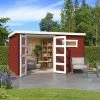 Auslauf 🛒 Gartenhaus AUGUSTA - schwedenrot - Fichte massiv - 380x230 cm ✨