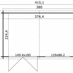 Großhandel 💯 Gartenhaus AXEL 280 - Fichte massiv - gletschergrün - 380x230 cm 🔔 -Angebote Garten Store 9005103500 03 1600Wx1600H