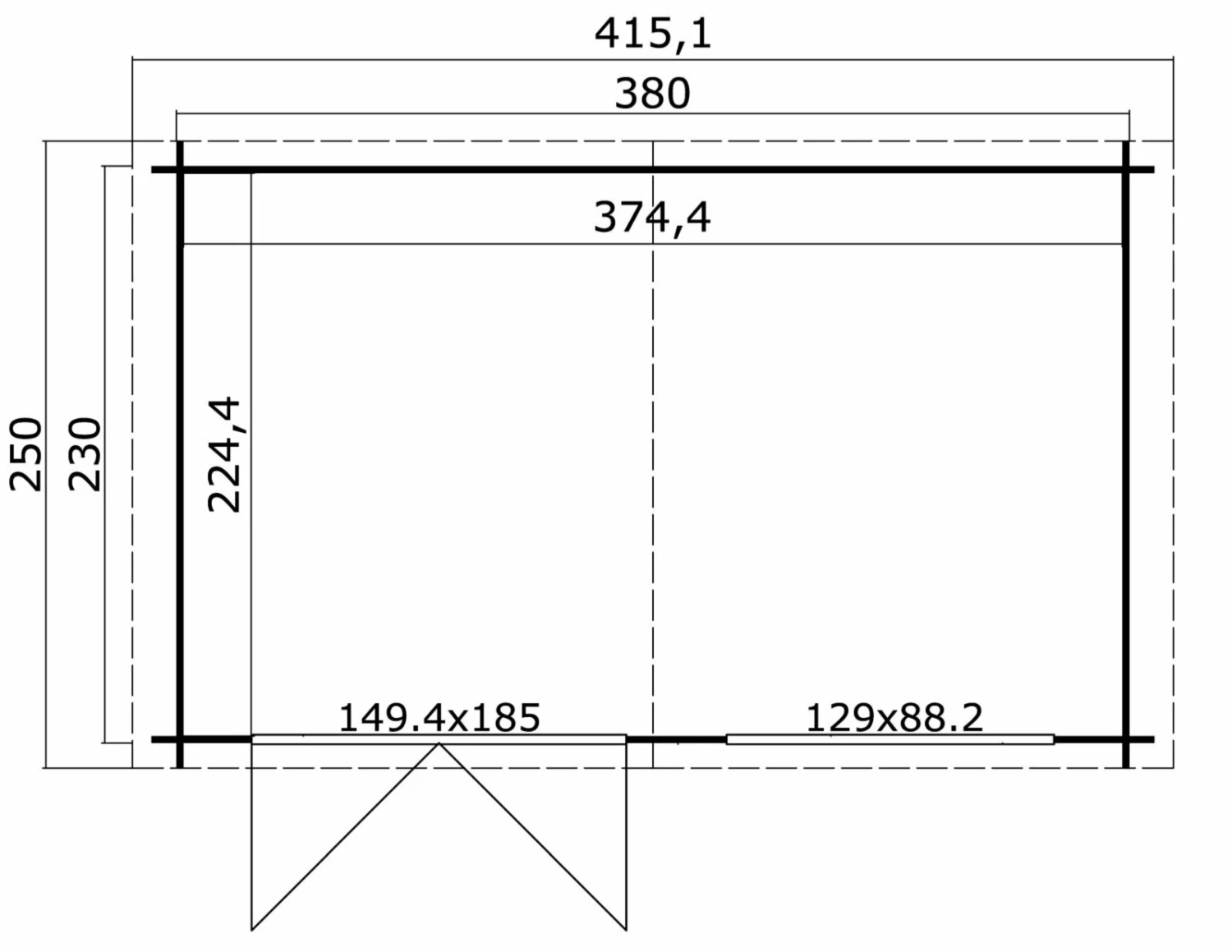 Am billigsten 👍 Gartenhaus AXEL 280 - Fichte massiv - schwedenrot - 380x230 cm 🛒 5 Am billigsten 👍 Gartenhaus AXEL 280 - Fichte massiv - schwedenrot - 380x230 cm 🛒 – Bild 3