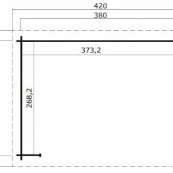 Budget ✔️ Unterstand BUFFALO 380 - Fichte massiv - lichtgrau - 380x275 cm 💯 -Angebote Garten Store 9005104300 03 1600Wx1600H