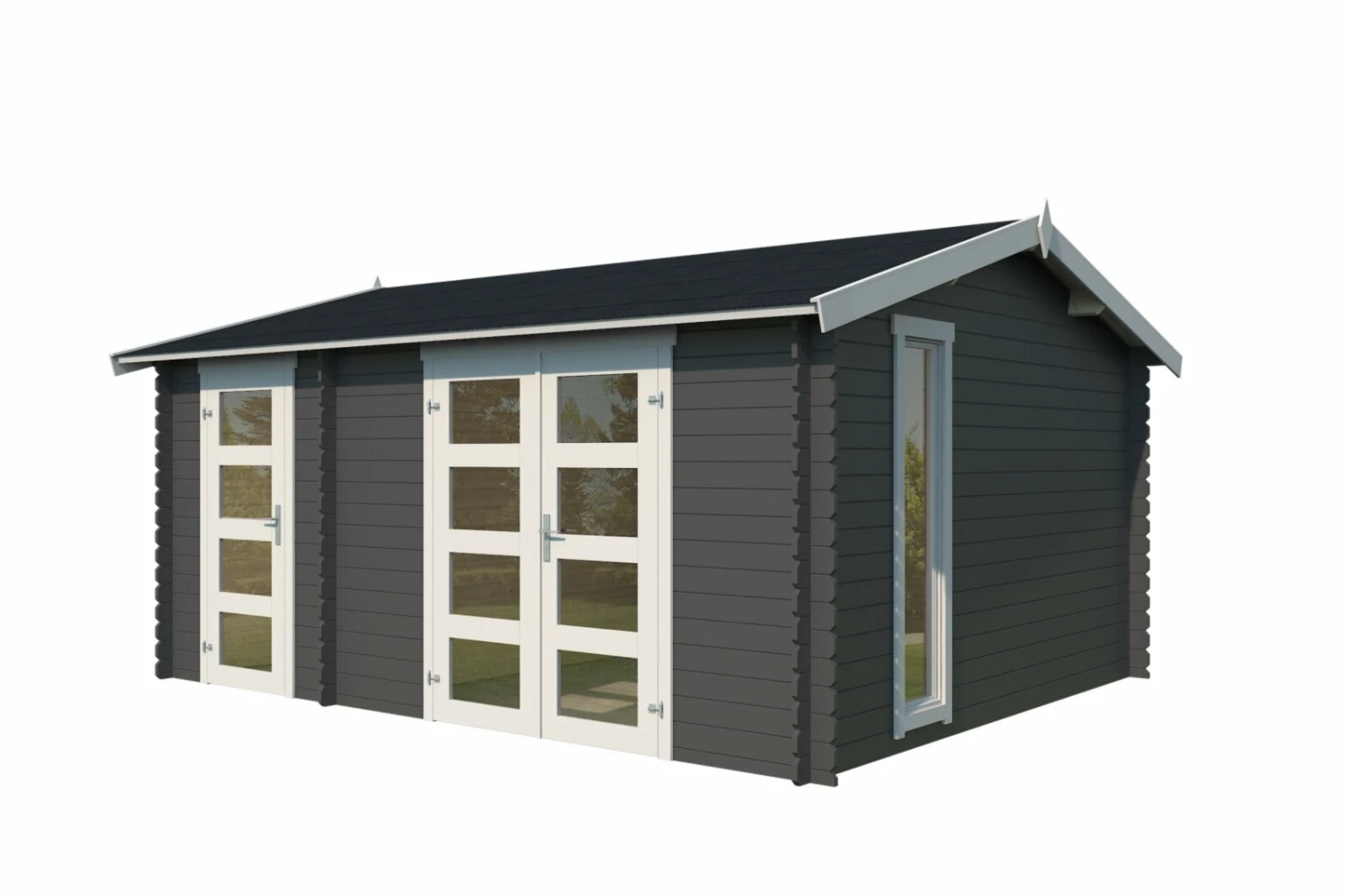 Coupon 🤩 Gartenhaus CARROZ 2 - Fichte massiv - carbongrau - 456x360 cm ⌛ 4 Coupon 🤩 Gartenhaus CARROZ 2 - Fichte massiv - carbongrau - 456x360 cm ⌛ – Bild 2