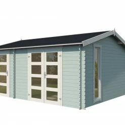 Schlussverkauf 🧨 Gartenhaus CARROZ 2 - Fichte massiv - gletschergrün - 456x360 cm 👏 -Angebote Garten Store 9005105000 02 1600Wx1600H