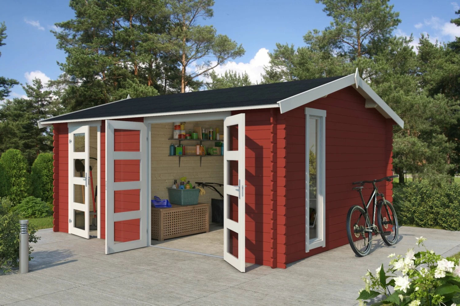 Besorgen 🤩 Gartenhaus CARROZ 2 - Fichte massiv - schwedenrot - 456x360 cm 🔔 3 Besorgen 🤩 Gartenhaus CARROZ 2 - Fichte massiv - schwedenrot - 456x360 cm 🔔