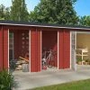 Auslauf 🔔 Gartenhaus HOKKAIDO 2 - schwedenrot - Fichte massiv - 550x250 cm 😀 -Angebote Garten Store 9005106600 1600Wx1600H