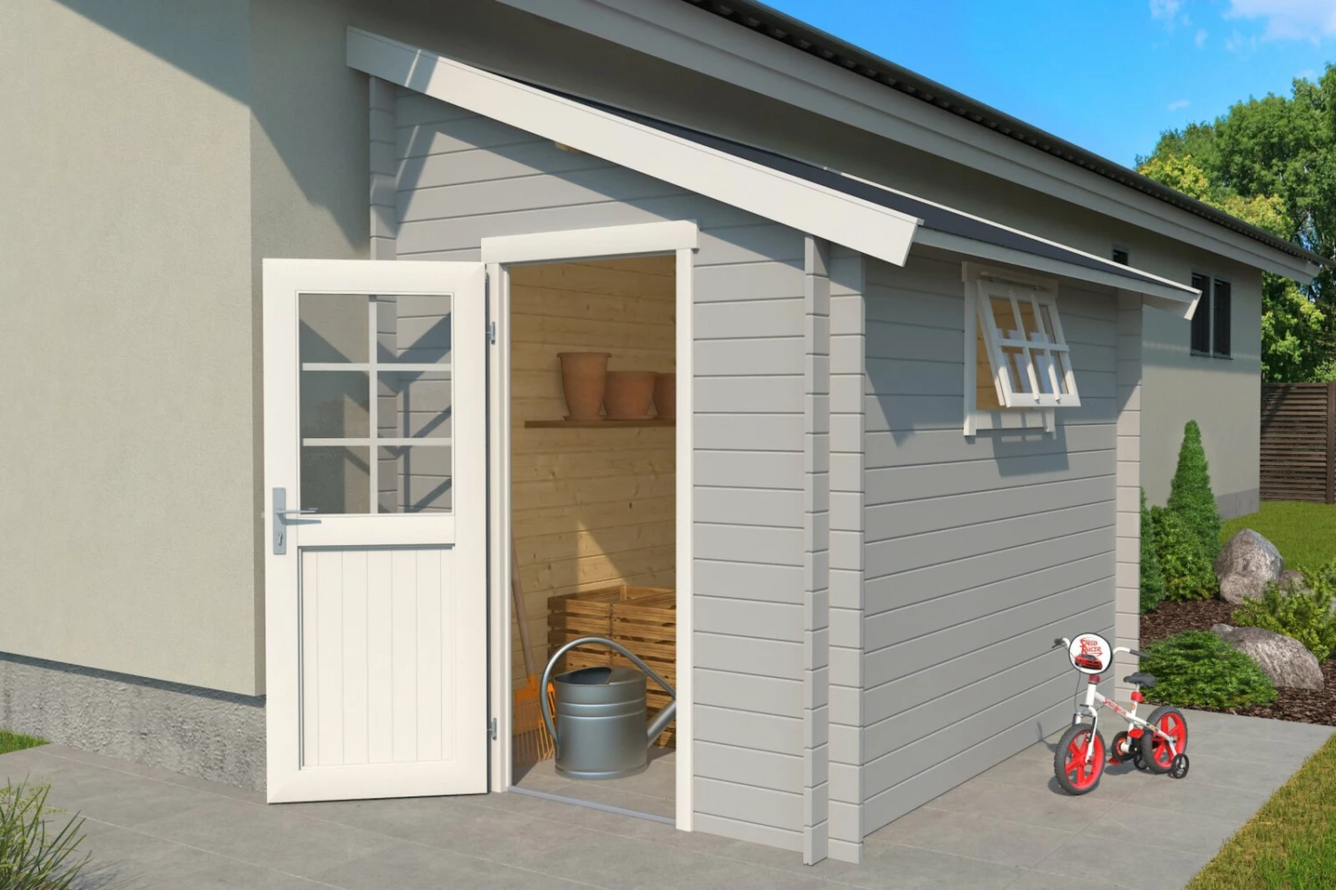 Am billigsten 🧨 Gartenhaus JURA 2 - lichtgrau - Fichte massiv - 180x275 cm 😍 3 Am billigsten 🧨 Gartenhaus JURA 2 - lichtgrau - Fichte massiv - 180x275 cm 😍