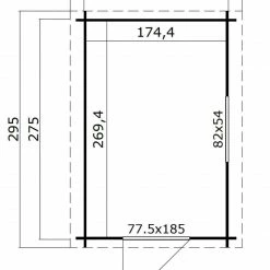 Am billigsten ✔️ Gartenhaus JURA 2 - schwedenrot - Fichte massiv - 180x275 cm 👍 -Angebote Garten Store 9005107100 03 1600Wx1600H