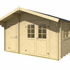 Schlussverkauf 👍 Gartenhaus KEILA 28 - Fichte massiv - naturbelassen - 380x250 cm 💯 -Angebote Garten Store 9005107200 02 1600Wx1600H