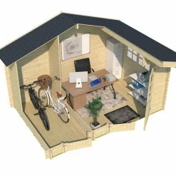 Schlussverkauf 👍 Gartenhaus KEILA 28 - Fichte massiv - naturbelassen - 380x250 cm 💯 -Angebote Garten Store 9005107200 03 1600Wx1600H