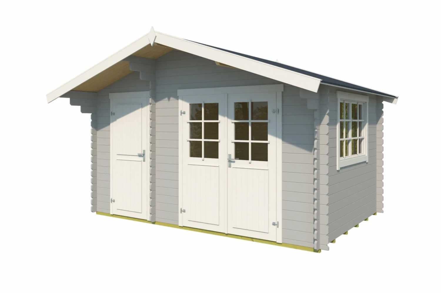 Auslauf 😍 Gartenhaus KEILA 28 - lichtgrau - Fichte massiv - 380x250 cm 😀 4 Auslauf 😍 Gartenhaus KEILA 28 - lichtgrau - Fichte massiv - 380x250 cm 😀 – Bild 2
