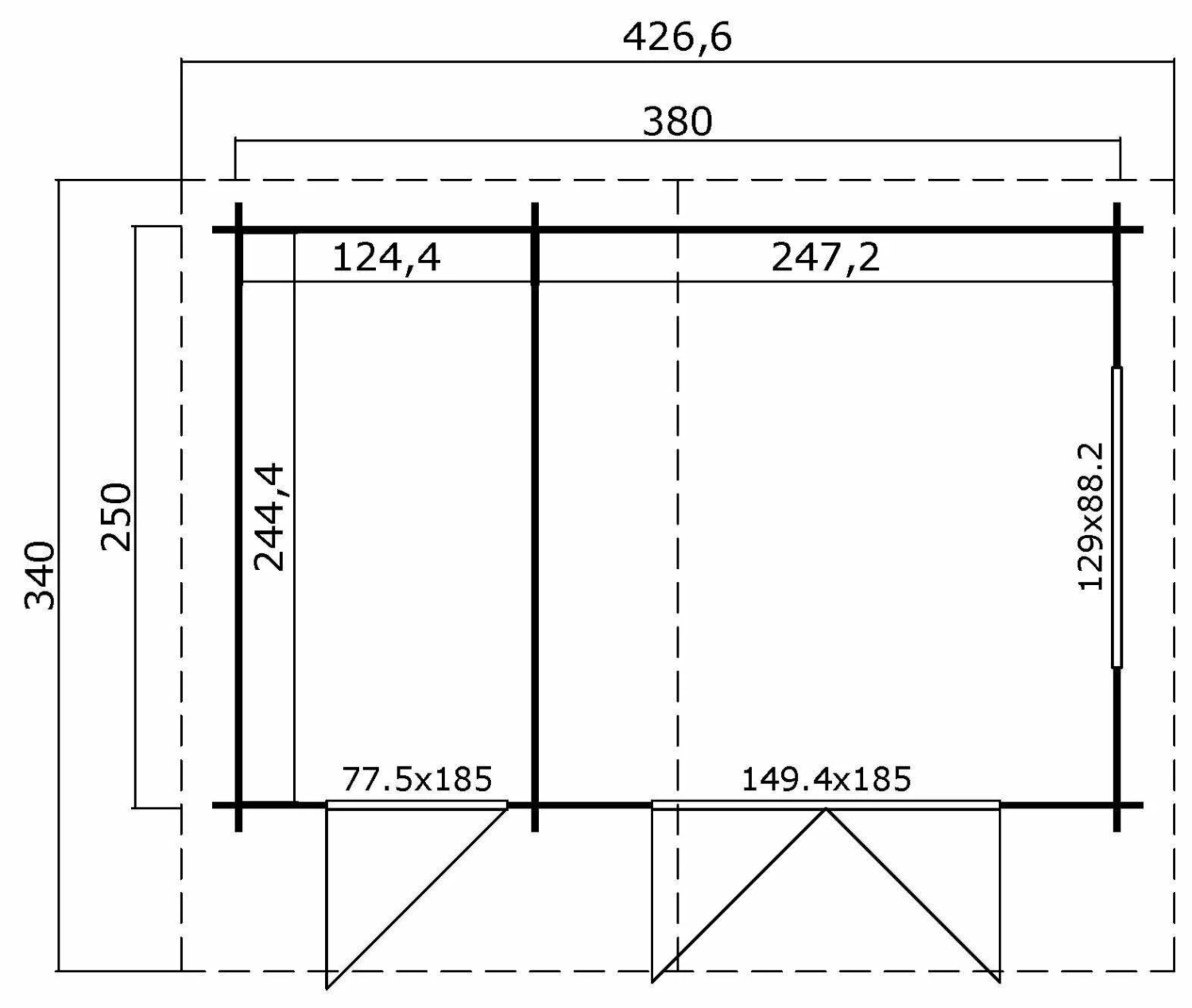 Auslauf 😍 Gartenhaus KEILA 28 - lichtgrau - Fichte massiv - 380x250 cm 😀 5 Auslauf 😍 Gartenhaus KEILA 28 - lichtgrau - Fichte massiv - 380x250 cm 😀 – Bild 3