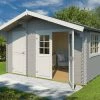 Auslauf 😍 Gartenhaus KEILA 28 - lichtgrau - Fichte massiv - 380x250 cm 😀 -Angebote Garten Store 9005107300 1600Wx1600H
