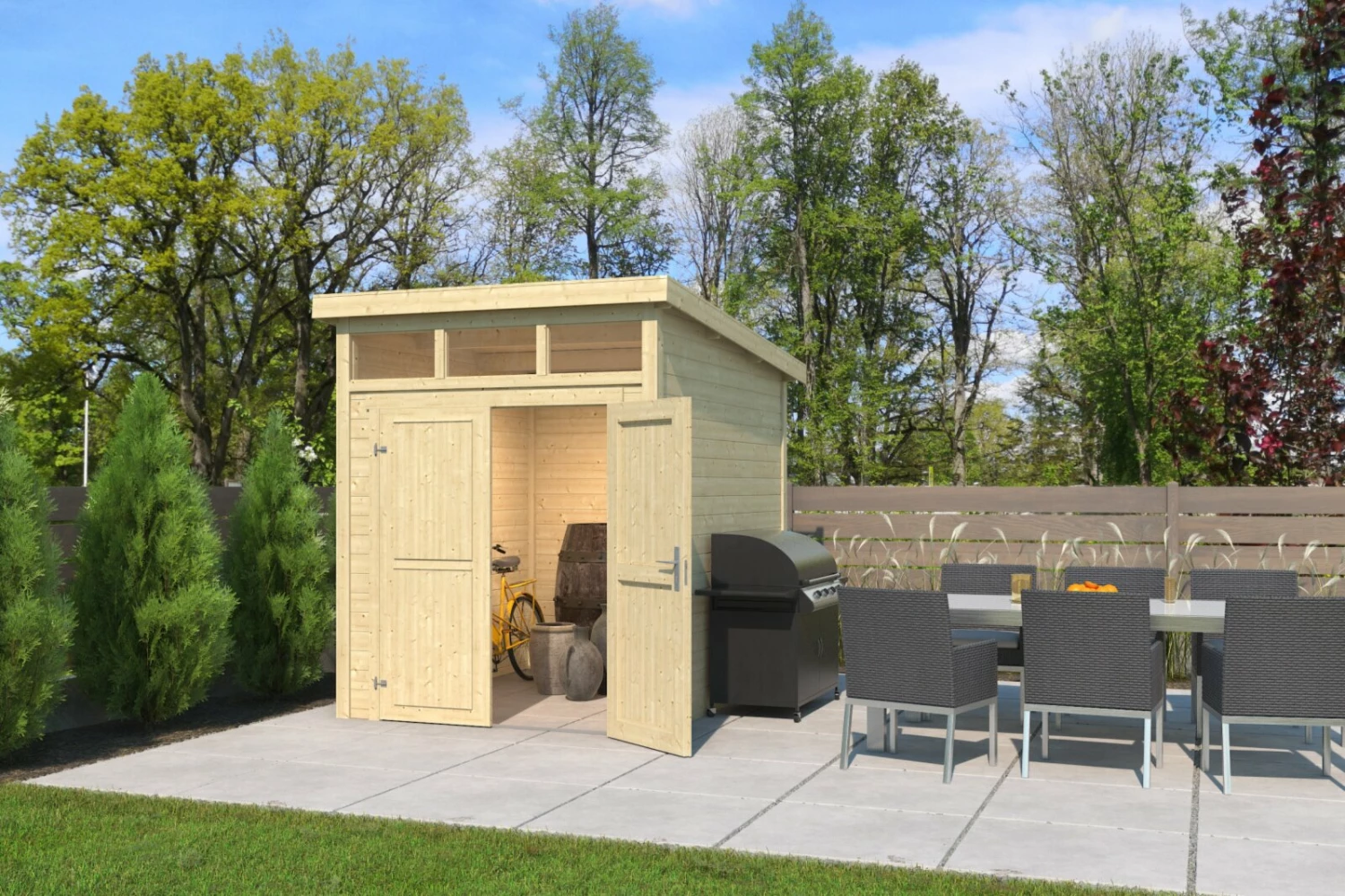 Budget 🔔 Gartenhaus KIBO 2 - Fichte massiv - naturbelassen - 200x250 cm 🛒 3 Budget 🔔 Gartenhaus KIBO 2 - Fichte massiv - naturbelassen - 200x250 cm 🛒