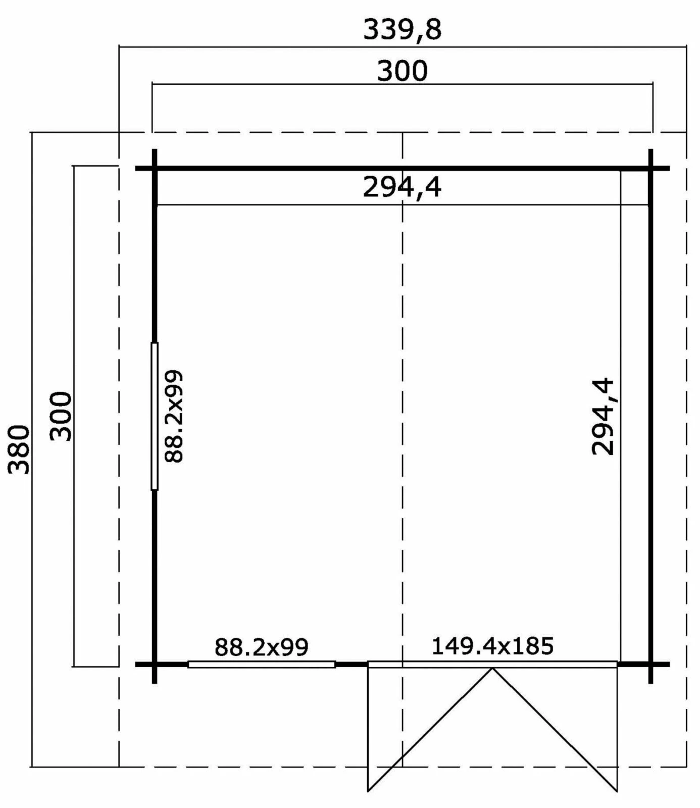 Rabatt 🎁 Gartenhaus LOLA 1 - lichtgrau - Fichte massiv - 300x300 cm 🛒 5 Rabatt 🎁 Gartenhaus LOLA 1 - lichtgrau - Fichte massiv - 300x300 cm 🛒 – Bild 3